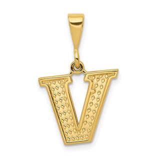 10K Yellow Gold Initial V Pendant
