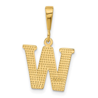 10K Yellow Gold Initial W Pendant