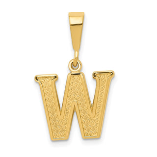 10K Yellow Gold Initial W Pendant