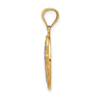 10k Yellow Gold with Rhodium-Plating San Beito Medal Pendant 10C1450