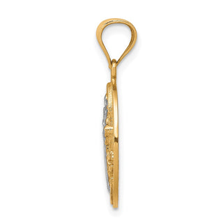 10k Yellow Gold with Rhodium-Plating San Beito Medal Pendant 10C1450