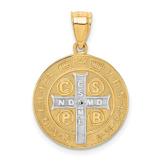 10k Yellow Gold with Rhodium-Plating San Beito Medal Pendant 10C1450