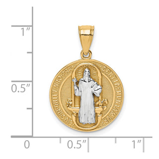 10k Yellow Gold with Rhodium-Plating San Beito Medal Pendant 10C1450