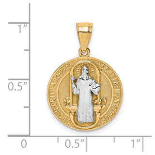 10k Yellow Gold with Rhodium-Plating San Beito Medal Pendant 10C1450