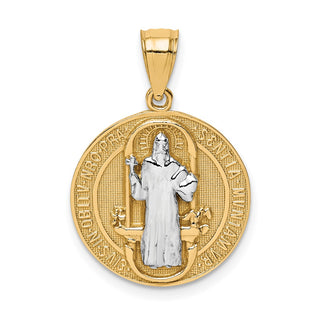 10k Yellow Gold with Rhodium-Plating San Beito Medal Pendant 10C1450