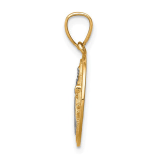10k Yellow Gold with Rhodium-Plating San Beito Medal Pendant 10C1451