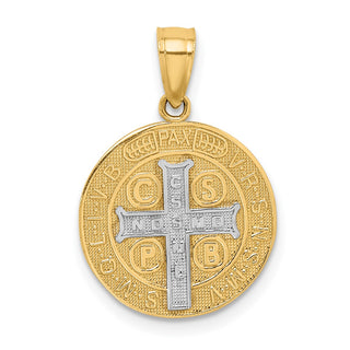 10k Yellow Gold with Rhodium-Plating San Beito Medal Pendant 10C1451