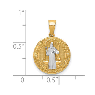 10k Yellow Gold with Rhodium-Plating San Beito Medal Pendant 10C1451