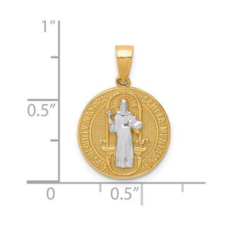 10k Yellow Gold with Rhodium-Plating San Beito Medal Pendant 10C1451