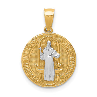10k Yellow Gold with Rhodium-Plating San Beito Medal Pendant 10C1451