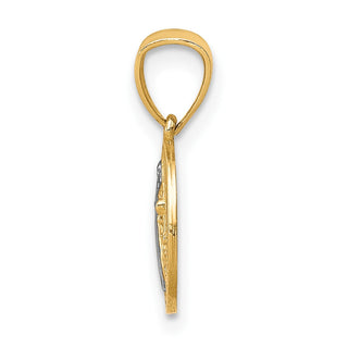 10k Yellow Gold with Rhodium-Plating San Benito Medal Pendant 10C1452