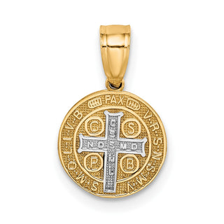 10k Yellow Gold with Rhodium-Plating San Benito Medal Pendant 10C1452