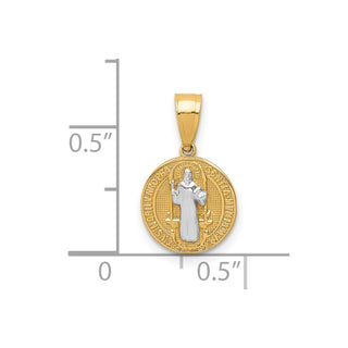 10k Yellow Gold with Rhodium-Plating San Benito Medal Pendant 10C1452