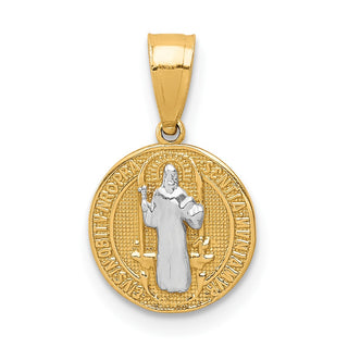 10k Yellow Gold with Rhodium-Plating San Benito Medal Pendant 10C1452