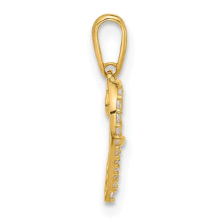 10K Yellow Gold Polished CZ Infinity on Heart Charm