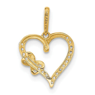 10K Yellow Gold Polished CZ Infinity on Heart Charm