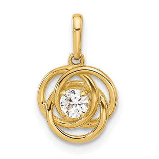 10K Yellow Gold Polished CZ Love Knot Charm