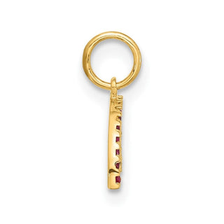 10K Yellow Gold Polished CZ Rainbow Charm