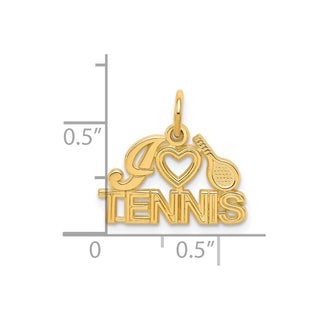 10k Yellow Gold I HEART TENNIS Charm
