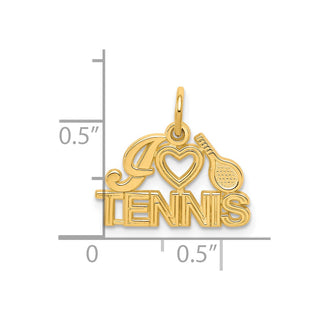 10k Yellow Gold I HEART TENNIS Charm