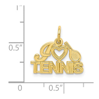 10k Yellow Gold I HEART TENNIS Charm