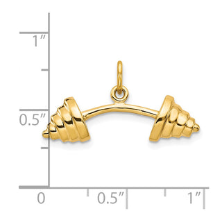 10k Yellow Gold Solid Barbell Charm
