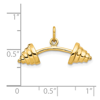 10k Yellow Gold Solid Barbell Charm