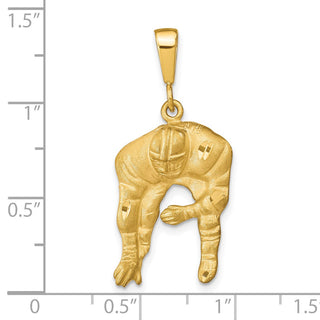 10k Yellow Gold Football Pendant 10C171