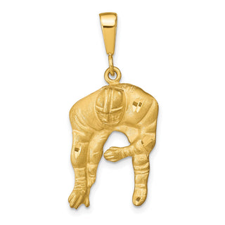 10k Yellow Gold Football Pendant 10C171