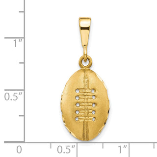 10k Yellow Gold Football Pendant 10C172