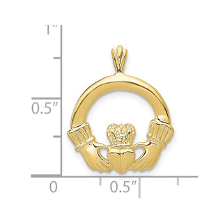 10K Yellow Gold Claddagh Pendant