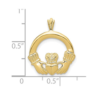 10K Yellow Gold Claddagh Pendant
