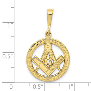 10K Yellow Gold Masonic Pendant