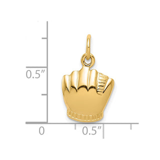10k Yellow Gold Glove Baseball Charm 10C181