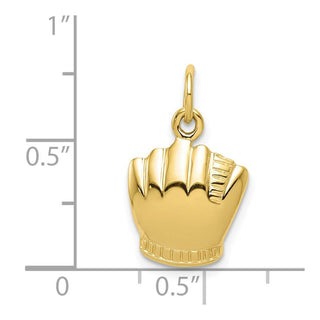 10k Yellow Gold Glove Baseball Charm 10C181