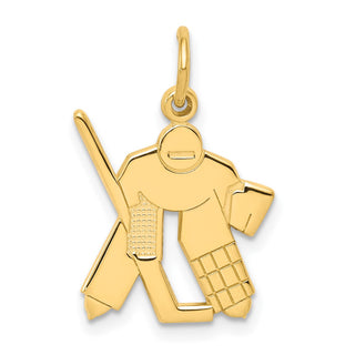 10k Yellow Gold Hockey Charm 10C183