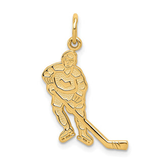 10k Yellow Gold Hockey Charm 10C184