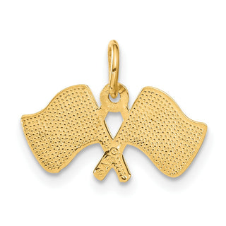 10K Yellow Gold Racing Flags Charm