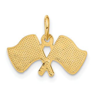 10K Yellow Gold Racing Flags Charm