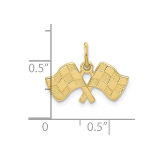 10K Yellow Gold Racing Flags Charm