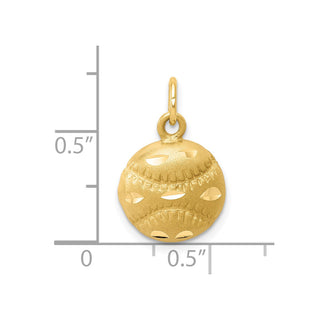 10k Yellow Gold Baseball Charm 10C188