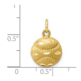 10k Yellow Gold Baseball Charm 10C188