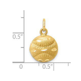 10k Yellow Gold Baseball Charm 10C188