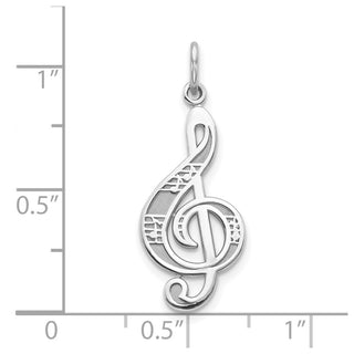 10k White Gold Treble Clef Charm 10C201W