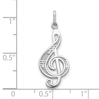 10k White Gold Treble Clef Charm 10C201W