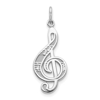 10k White Gold Treble Clef Charm 10C201W