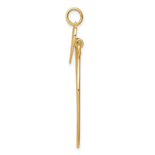 10K Yellow Gold Polished Filigree LOVE Charm Holder Pendant
