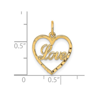 10k Yellow Gold Polished LOVE Heart Charm