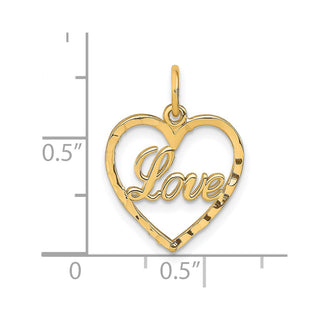 10k Yellow Gold Polished LOVE Heart Charm