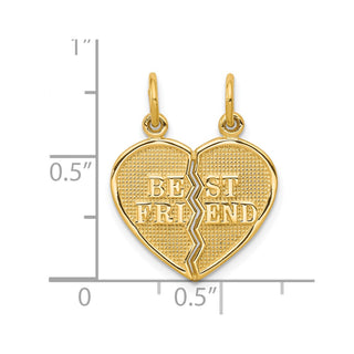 10K Yellow Gold BEST FRIEND 2 Piece Break-A-Part Charm 10C212